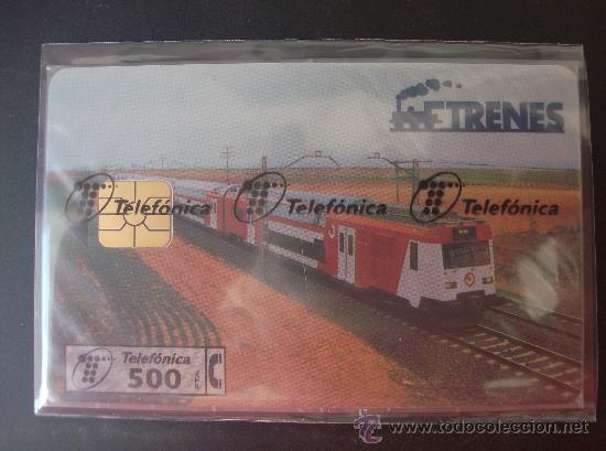 Collection telephone cards: TARJETA  ESPA&Ntilde;A NUEVA CON PRECINTO  P-265  TRENES   06-97