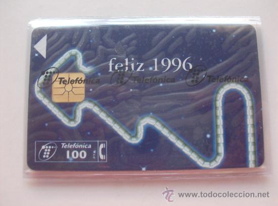 Collection telephone cards: TARJETA ESPA&Ntilde;A NUEVA CON PRECINTO P-160  FELIZ 1996  12/95