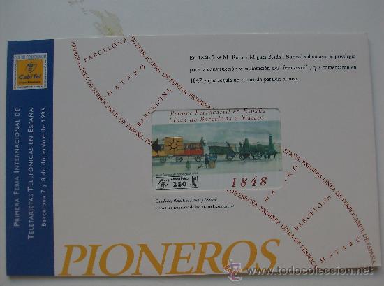 Carte telefoniche di collezione: FOLDER  PIONEROS  PRIMER FERROCARRIL EN ESPA&Ntilde;A, P-225  TIRADA 5.000