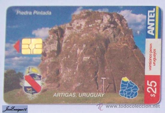 Cartes T&eacute;l&eacute;phoniques de collection: TC 278a PIEDRA PINTADA, ARTIGAS, URUGUAY. AMATISTA. ANTEL - AMETHYST - URUGUAY.