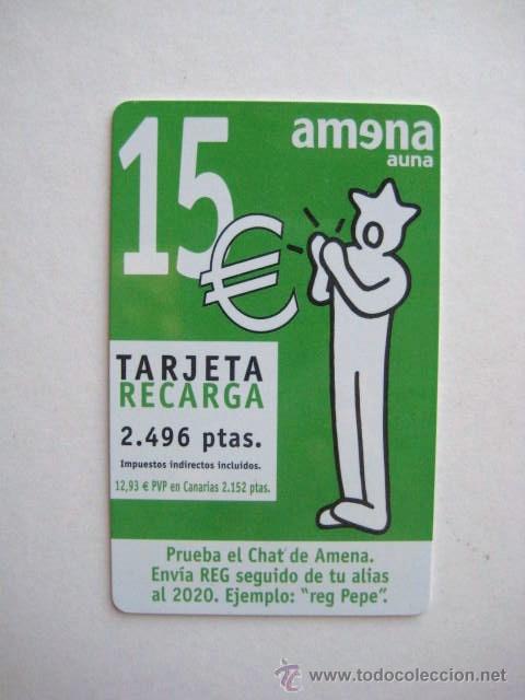 Collection telephone cards: TARJETA DE AMENA. DOBLE VALOR. EURO-PESETA. ENVIO GRATIS&iexcl;&iexcl;&iexcl;