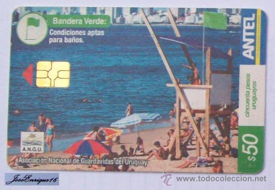 Collection telephone cards: TC 316a VERANO SEGURO 2003 - SAFE &Eacute;T&Eacute; - SUMMER - BANDERA VERDE, GREEN FLAG, URUGUAY, ANTEL.