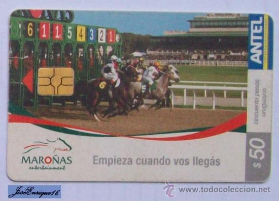 Cartes T&eacute;l&eacute;phoniques de collection: TC 339a HIPODROMO DE MARO&Ntilde;AS, HIPPODROME, RACECOURSE. URUGUAY, ANTEL.