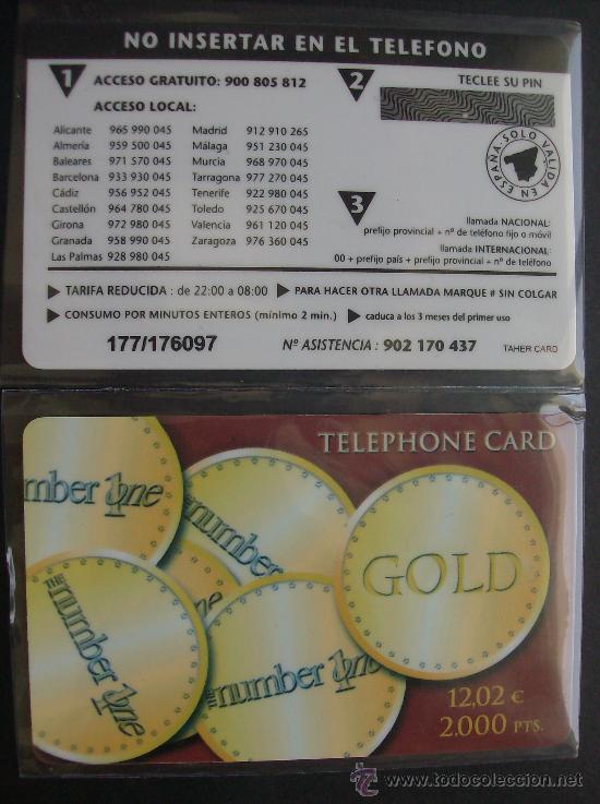 Collection telephone cards: TARJETA TELEFONO  PREPAGO NUEVA SIN USAR,  GOLD 2000 PESETAS