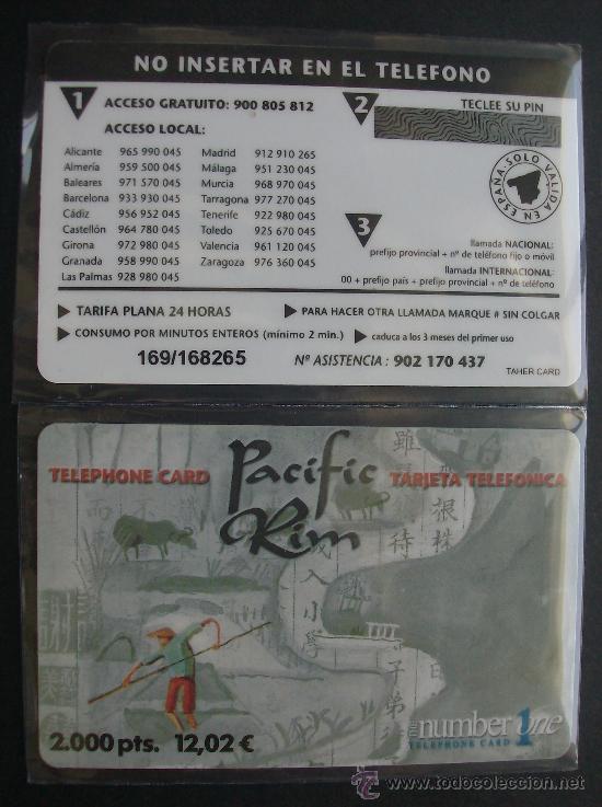 Collection telephone cards: TARJETA TELEFONO PREPAGO NUEVA SIN USAR, PACIFIC RIM 2000 PESETAS