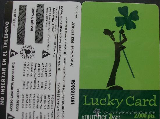 Collection telephone cards: TARJETA TELEFONO PREPAGO NUEVA SIN USAR,LUCKY CARD 2000 PESETAS