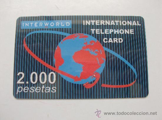 Collection telephone cards: TARJETA TELEFONO PREPAGO NUEVA SIN USAR,  INTERWROLD   2000 PESETAS