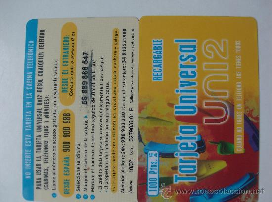 Collection telephone cards: TARJETA TELEFONO PREPAGO USADA,   UNI2  1000