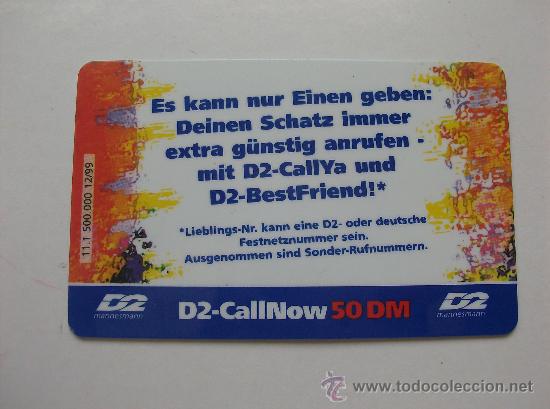 Collection telephone cards: TARJETA TELEFONO PREPAGO USADA,   CALLNOW  50 DM