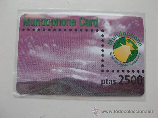 Sammlung von Telefonkarten: TARJETA TELEFONO PREPAGO USADA,    MUNDOPHONE CARD  2500 PESETAS