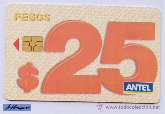 Collection telephone cards: TC 382a TARJETA VALOR 25 PESOS. CARD VALUE 25 PESOS. Valeur de la carte 25 pesos. ANTEL, URUGUAY.