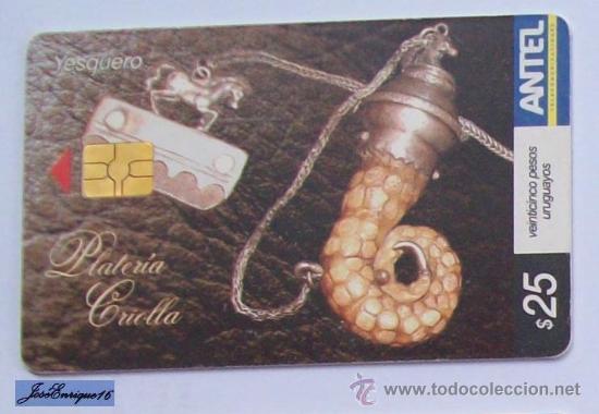 Cartes T&eacute;l&eacute;phoniques de collection: TC 401a URUGUAY - PLATERIA CRIOLLA - D&eacute;m&eacute;nagement - Moving out. YESQUERO - Amadou - Tinder. ANTEL