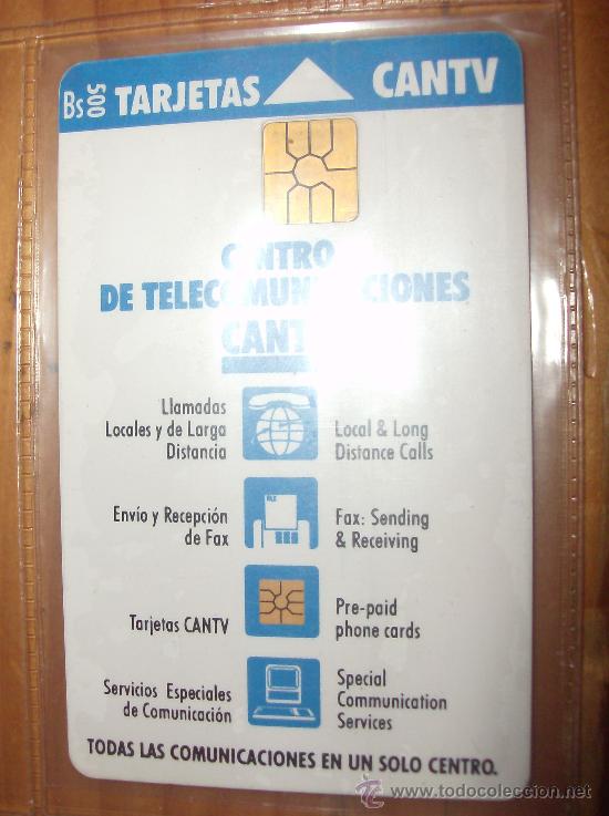 Cartes T&eacute;l&eacute;phoniques de collection: TARJETA TELEFONO DE VENEZUELA CANTV.