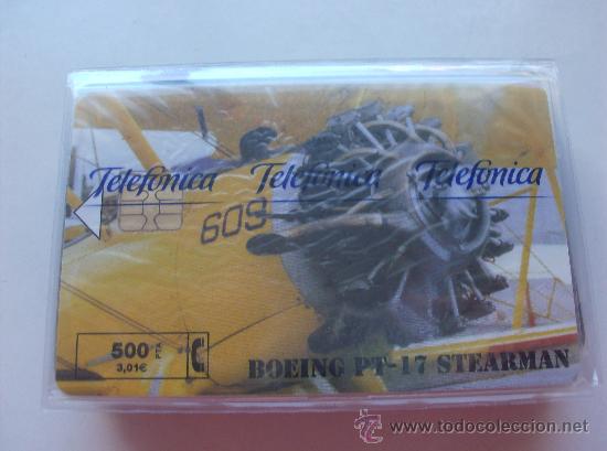 Cartes T&eacute;l&eacute;phoniques de collection: TARJETA TELEFONO ESPA&Ntilde;A NUEVA CON PRECINTO P- 406  BOEING PT-17 STEAMAN 10/1999