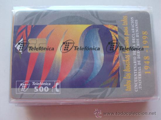 Tarjetas telef&oacute;nicas de colecci&oacute;n: TARJETA TELEFONO ESPA&Ntilde;A NUEVA CON PRECINTO P- 351  50&ordm; DERCHOS HUMANOS 09/1998