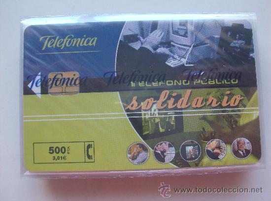 Collection telephone cards: TARJETA TELEFONO ESPA&Ntilde;A NUEVA CON PRECINTO P-430 TELEFONO PUBLICO SOLIDARIO  03/2000