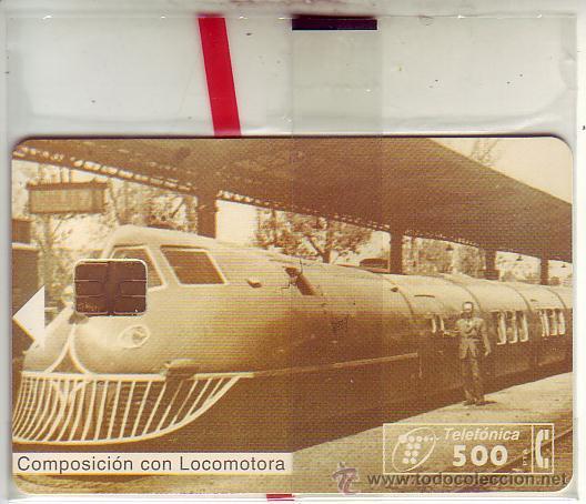 Carte telefoniche di collezione: composicion con locomotora nueva con precinto