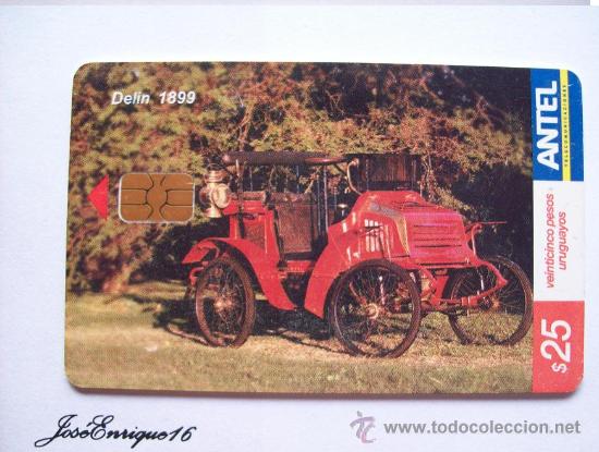Cartes T&eacute;l&eacute;phoniques de collection: TC 349a CAR DELIN 1899, BELGUIM. AUTOMOVIL CLUB DEL URUGUAY. ANTEL