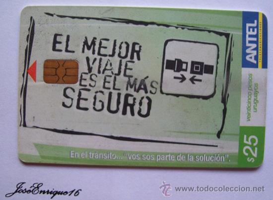 Cartes T&eacute;l&eacute;phoniques de collection: TC 493a CINTURON DE SEGURIDAD OBLIGATORIO. SEAT BELT REQUIRED. URUGUAY, ANTEL