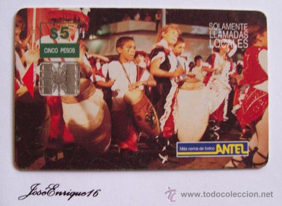 Cartes T&eacute;l&eacute;phoniques de collection: TC 36a LLAMDADAS, CANDOMBRE DEL URUGUAY. CARNAVAL  CARNIVAL