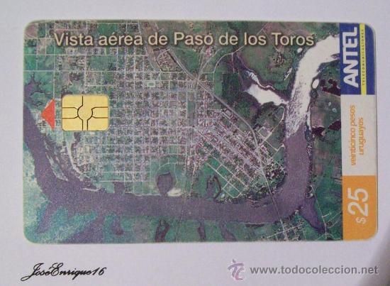 Sammlung von Telefonkarten: TC 283a URUGUAY, VISTA AEREA DE PASO DE LOS TOROS, IGLESIA SANTA ISABEL