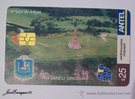 Sammlung von Telefonkarten: TC 289a MESETA DE ARTIGAS, PAYSAND&Uacute;, URUGUAY. PUENTE INTERNACIONAL