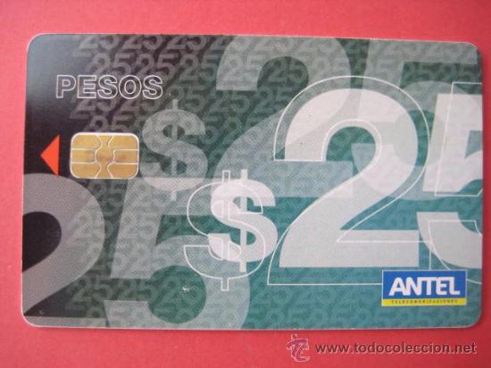 Cart&otilde;es de telefone de cole&ccedil;&atilde;o: ANTEL. URUGUAY. 25 PESOS.VACIA.. ENVIO GRATIS&iexcl;&iexcl;&iexcl;