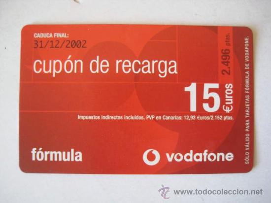 Cart&otilde;es de telefone de cole&ccedil;&atilde;o: TARJETA TELEFONICA. CUPON DE RECARGA VODAFONE. USADA. ENVIO GRATIS&iexcl;&iexcl;&iexcl;
