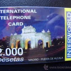 Tarjetas telefónicas de colección: PREPAGO INTERWOLRD - PUERTA DE ALCALA MADRID - ESPAÑA EN EL MUNDO. Lote 29491635