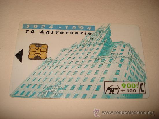 Collection telephone cards: TARJETA TELEFONICA 900 + 100 PTA 1924-1994 70 ANIVERSARIO TELEFONICA