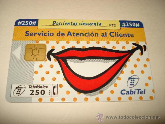 Collection telephone cards: TARJETA TELEFONICA 250 PTA SERVICIO ATENCION CLIENTE