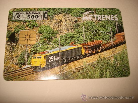 Collection telephone cards: TARJETA TELEFONICA 500 PTA TRENES TELEBARNA 97