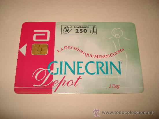 Collection telephone cards: TARJETA TELEFONICA 250 PTA GINEBRIN Depot 3,75 mg