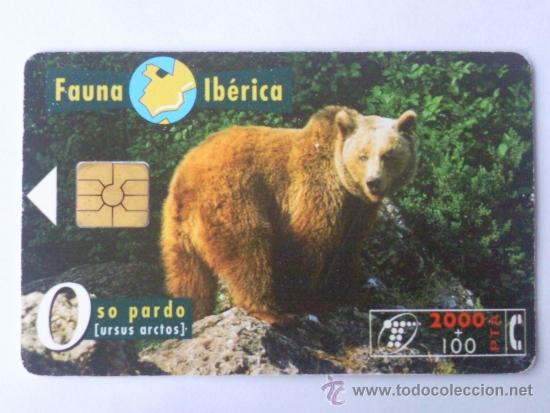 Collection telephone cards: TARJETA TELEFONICA ,- FAUNA IBERICA, OSO PARDO  2000+100 PTA,- USADA ,-