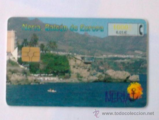 Collection telephone cards: TARJETA TELEFONICA ,- NERJA , BALCON DE EUROPA  1000 PTA,- USADA