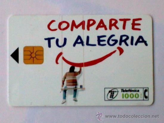 Collection telephone cards: TARJETA TELEFONICA ,- COMPARTE TU ALEGRIA, L&M 1000  PTA,- USADA