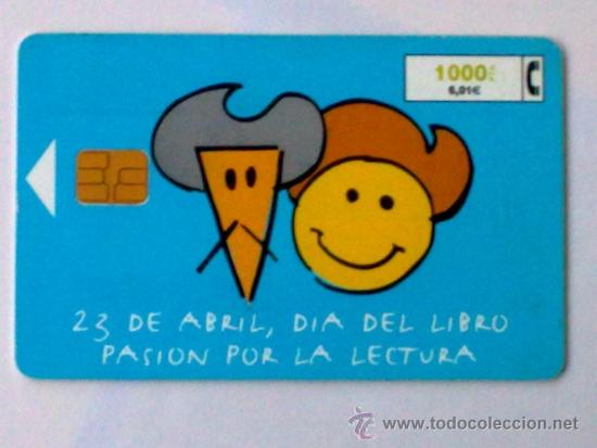 Collection telephone cards: TARJETA TELEFONICA ,- DIA DEL LIBRO, 1000  PTA,- USADA