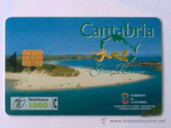 Collection telephone cards: TARJETA TELEFONICA ,- CANTABRIA, 1000  PTA,- USADA