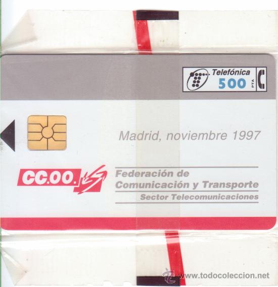 Cartes T&eacute;l&eacute;phoniques de collection: TARJETA TELEF&Oacute;NICA &rdquo;C.C.O.O.&rdquo;. TOTALMENTE NUEVA.