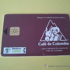 Tarjetas telefónicas de colección: TARJETA TELÈFONICA USADA CAFÈ DE COLOMBIA. . Lote 37330306
