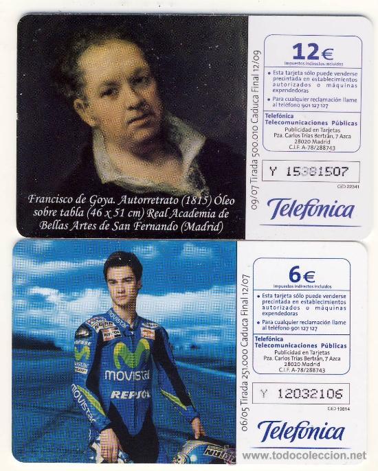 Sammlung von Telefonkarten: DOS TARJETAS TELEFONICA.- VER REVERSO.
