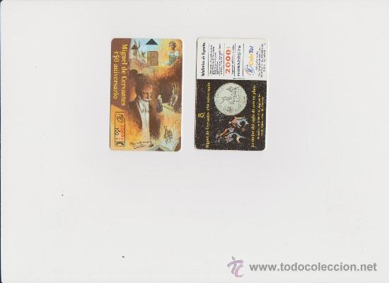 Cartes T&eacute;l&eacute;phoniques de collection: TARJETA TELEFONICA - ANIVERSARIO CERVANTES - 2000+100 PTS. / SIN PRECINTO - 2 TARJETAS