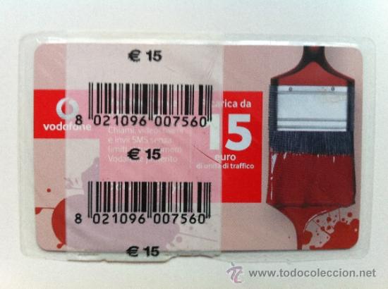Collection telephone cards: TARJETA TELEF&Oacute;NICA VODAFONE ITALIA. 15 EUROS SALDO PRECINTADA V&Aacute;LIDA HASTA 12/2021