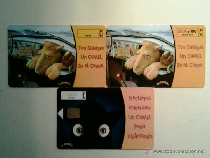 Collection telephone cards: TARJETA TELEFONICA - CAMEL - LOTE 3 UNIDADES DIFERENTES