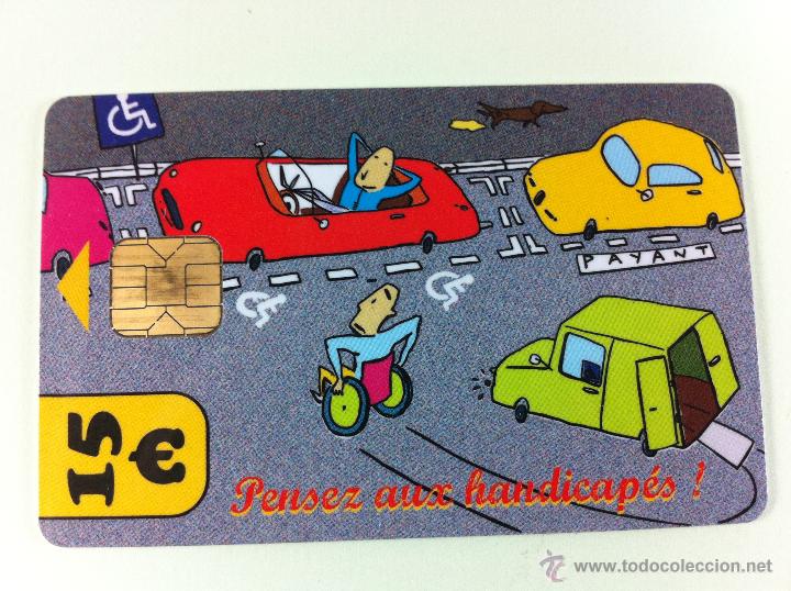 Collection telephone cards: TARJETA APARCAMIENTO PARIS PLAZA DE MINUSVALIDO.