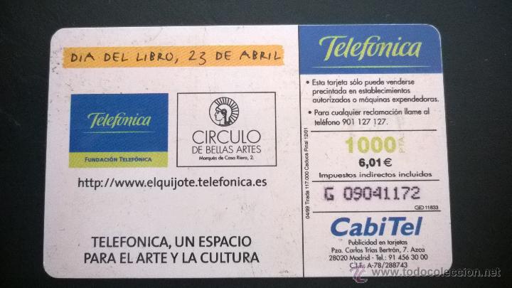 Tarjetas telef&oacute;nicas de colecci&oacute;n: TARJETA TELEFONICA DIA DEL LIBRO - Foto 2