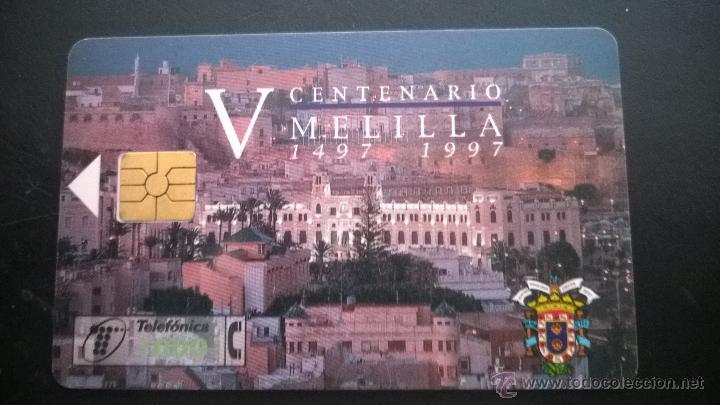 Tarjetas telef&oacute;nicas de colecci&oacute;n: TARJETA TELEFONICA V CENTENARIO MELILLA - Foto 1