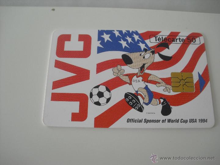 Cart&otilde;es de telefone de cole&ccedil;&atilde;o: Tarjeta telef&oacute;nica JVC USA World Cup 1994. Tel&eacute;fono.