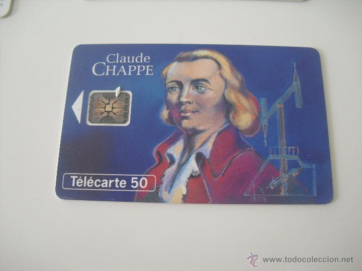 Cart&otilde;es de telefone de cole&ccedil;&atilde;o: Tarjeta telef&oacute;nica Claude Chappe. Les Grandes Figures des Telecommunications. Tel&eacute;fono.