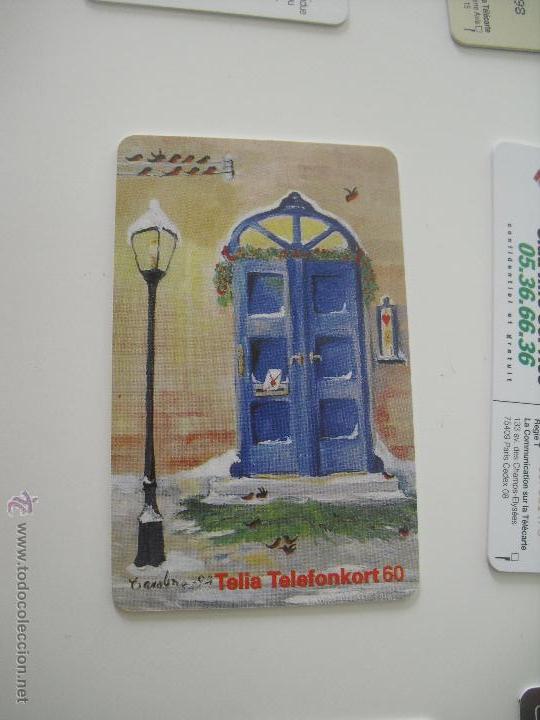 Cart&otilde;es de telefone de cole&ccedil;&atilde;o: Tarjeta telef&oacute;nica Telia Telefonkort. Tel&eacute;fono.